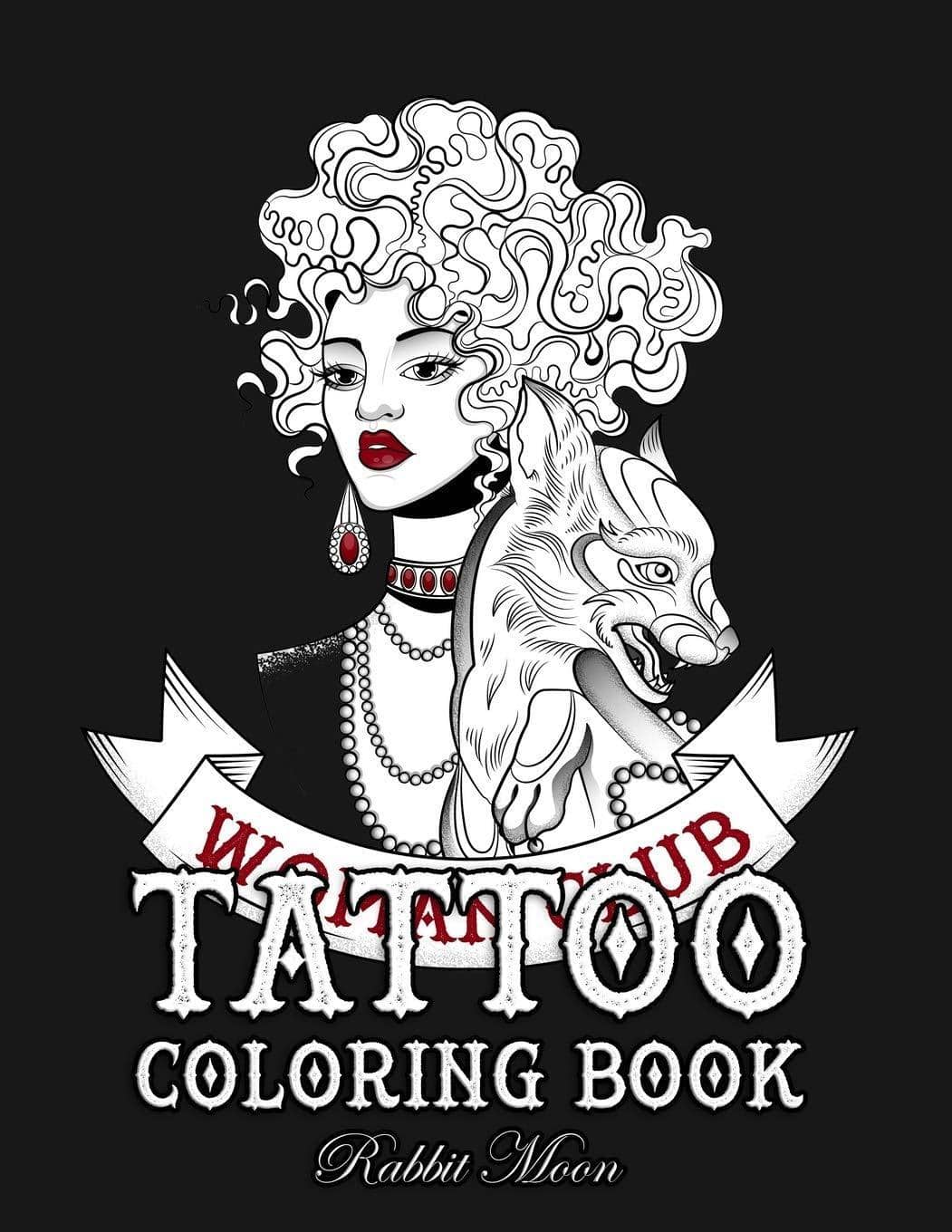 Tattoo Coloring Book: An Adult Coloring Book with Awesome, Sexy, and Relaxing Tattoo Designs for Men and Women Children's Books Rabbit Moon